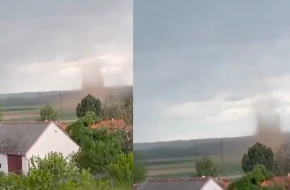 Na Českobudějovicku se v pondělí objevil větrný vír, asi šlo o takzvané gustnado
