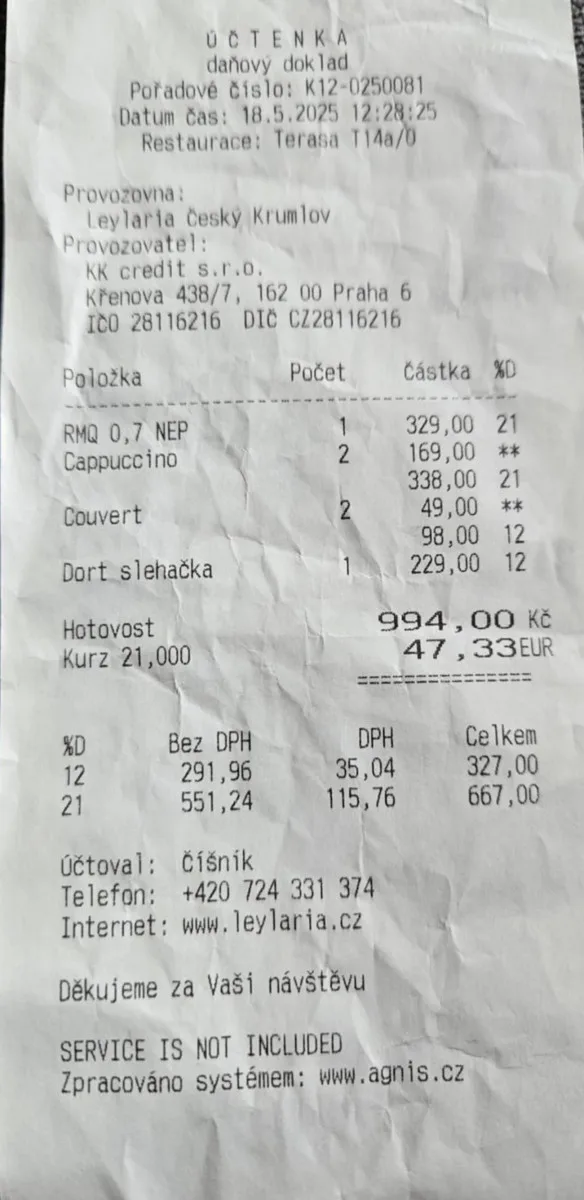 Turistická past v Českém Krumlově, pivo za sto šedesát, voda za tři sta třicet