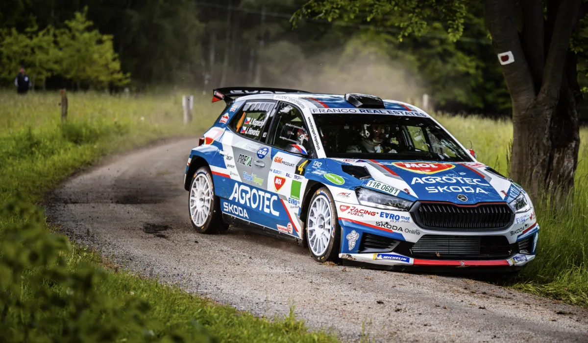 Jan Kopecký na trati Rallye Český Krumlov.