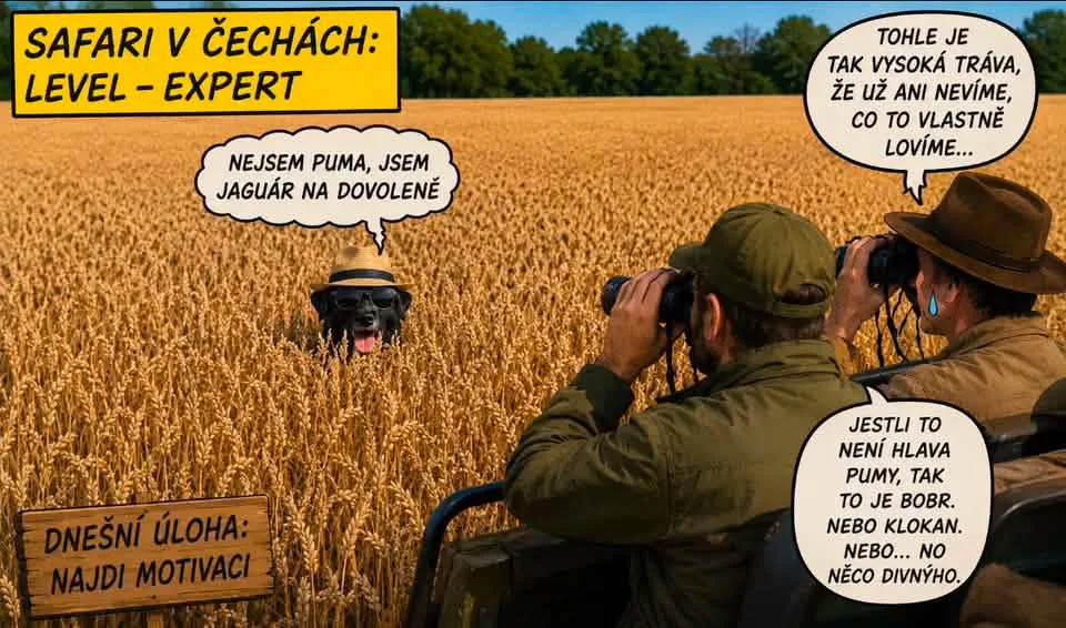 Černý panter rozpoutal na jihu Čech lavinu vtipů. Internet zaplavily humorné koláže