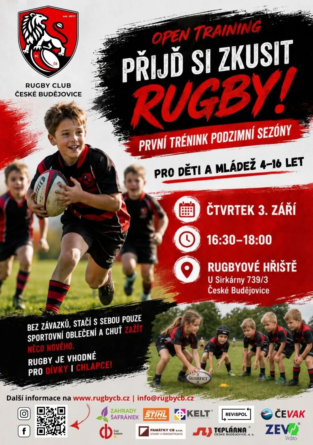 OPEN TRAINING – přijďte si vyzkoušet rugby
