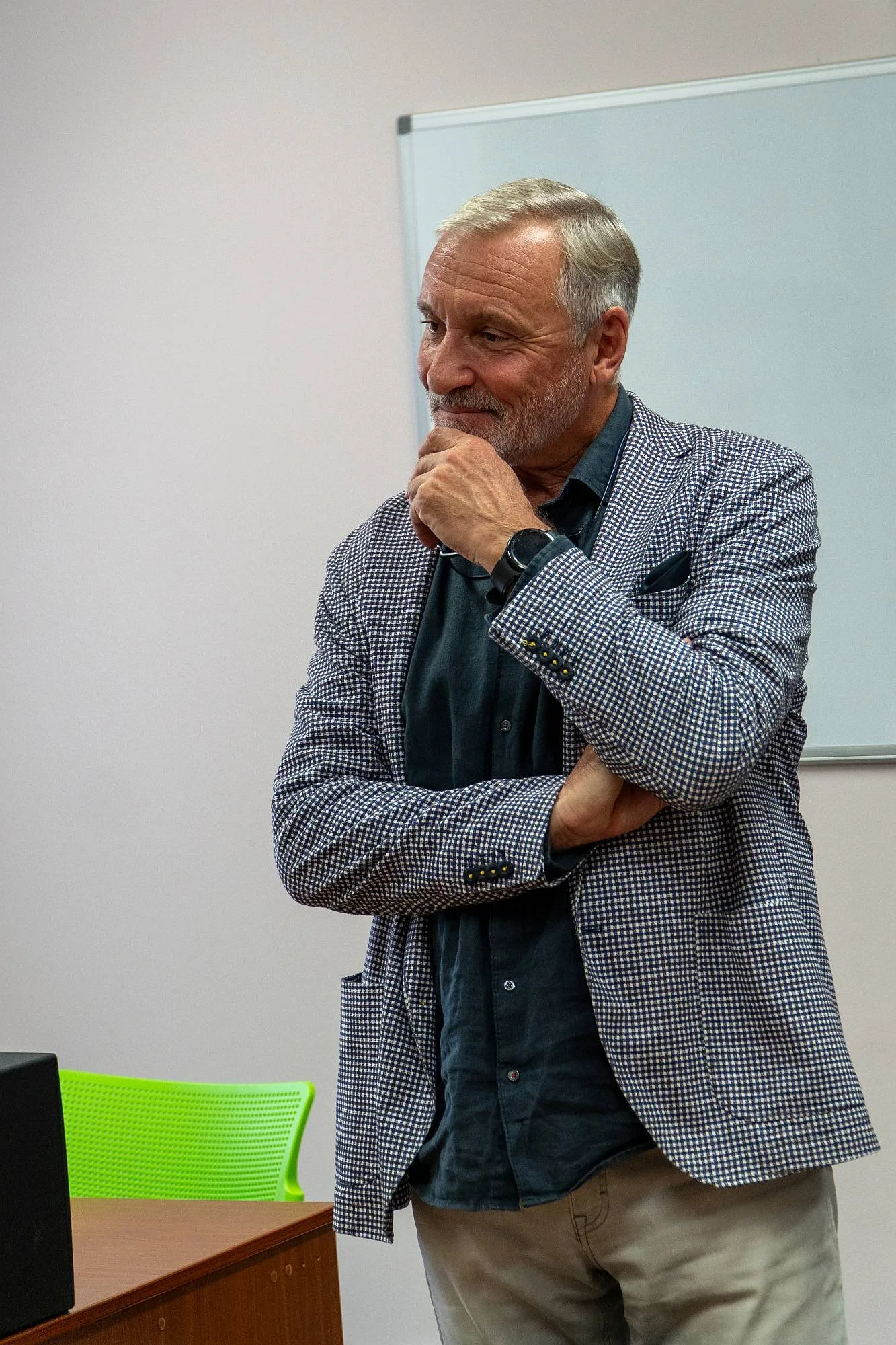 Herec Jan Čenský přivítal v Budějcích mladé filmaře. Radil jim, jak překonat trému