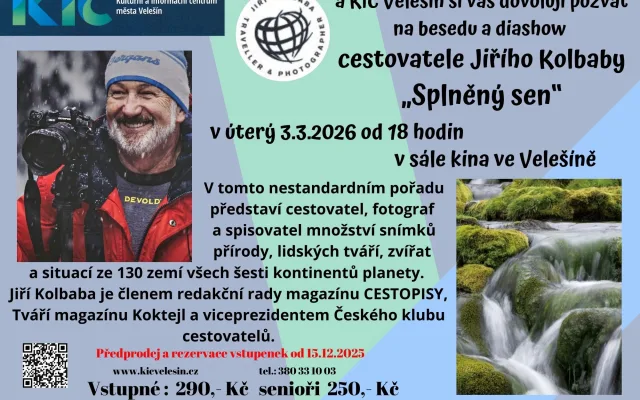 Cestovatelská beseda Jiří Kolbaba – Splněný sen