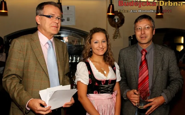 Honorární konzul Rakouské republiky pan Ing. Lubomír Sýkora s PR managerem Budějovického Budvaru, panem Petrem Samcem