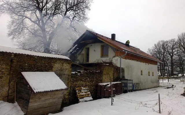 Požár rodinného domu v Libívi