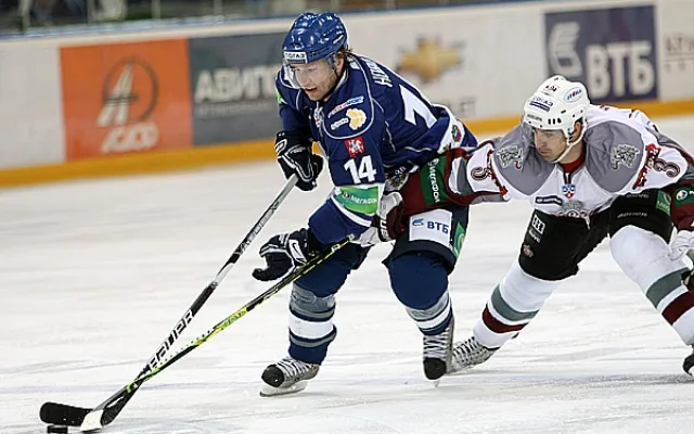 Filip Novák na momentce z utkání Dynamo Moskva - Dinamo Riga