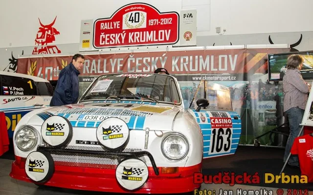 Součástí výstavy v pavilonu T byla i upoutávka na blížící se Rallye Český Krumlov