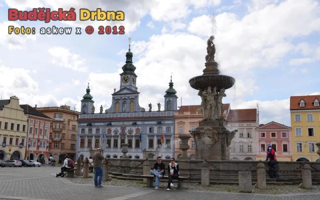 Samsonova kašna na budějckém náměstí