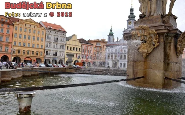 Samsonova kašna na budějckém náměstí