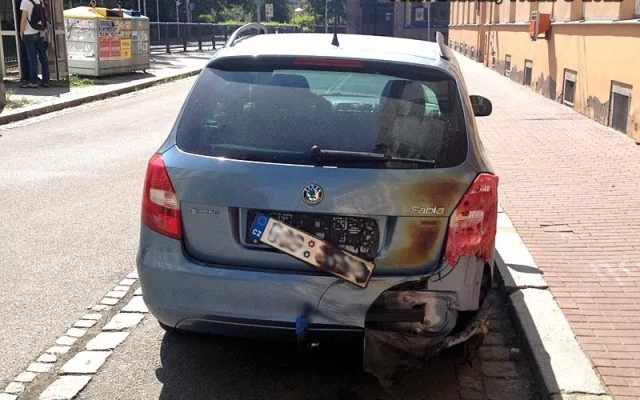 Zasažené osobní auto