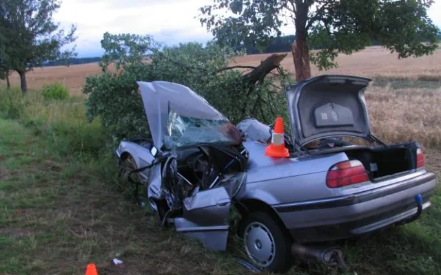 Řidič a nezletilá spolujezdkyně zemřeli při nárazu do stromu