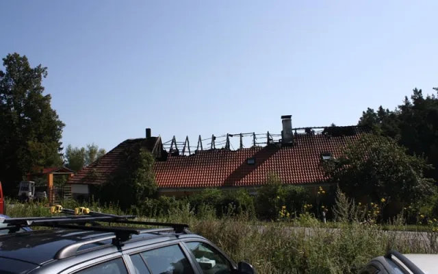 Obytná část Parku exotických zvířat Dvorec po požáru
