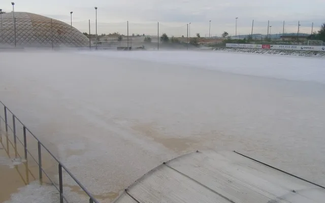 Sportovní centrum mládeže na Složišti po sobotním krupobití