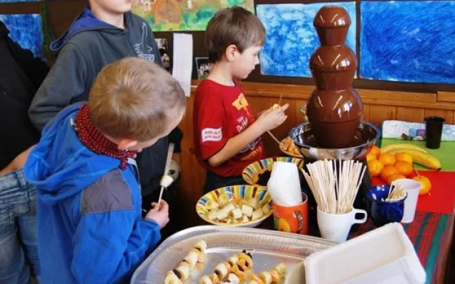 Čokoládová fontána fondue