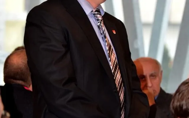 Miroslav Mühlböck na setkání Jihočeské hospodářské komory s premiérem Petrem Nečasem informuje o projektu