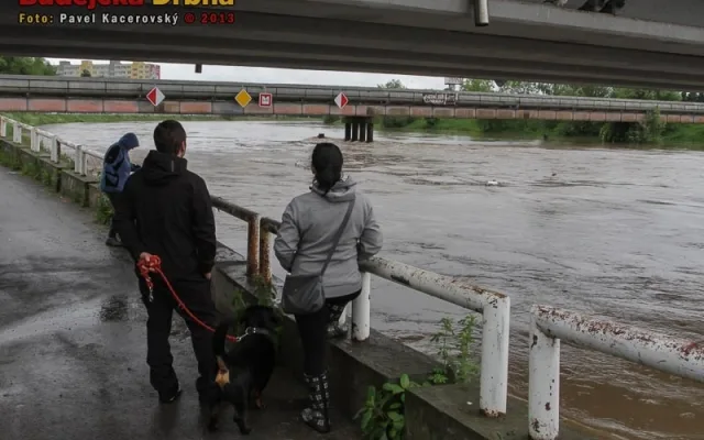Rozvodněná Vltava v neděli