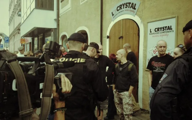 První setkání protestujících a Policie ČR