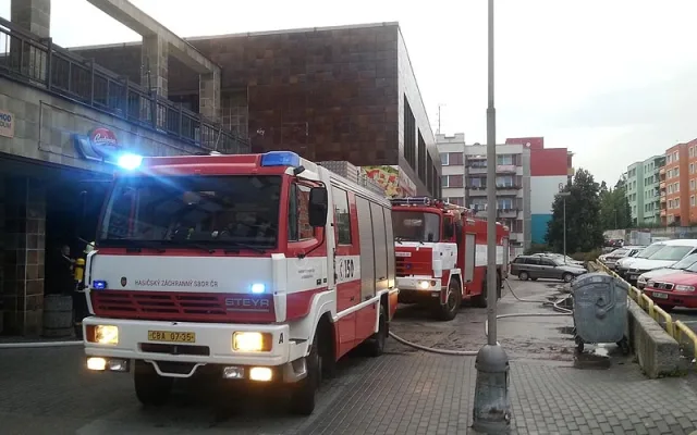 Požár výrobny lahůdek v Týně nad Vltavou
