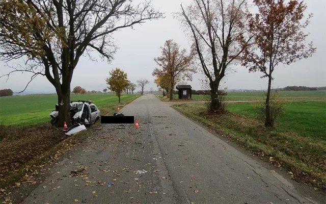 Škoda Fabia po tragickém nárazu
