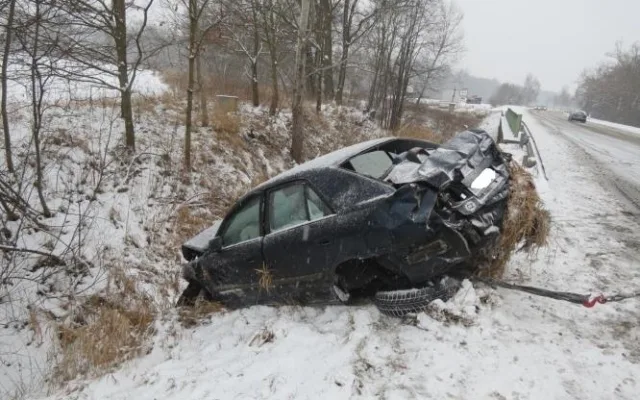 Mazda po nehodě u Bavorovic
