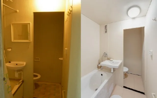 HOME STAGING - Garsoniéra, koupelna před a po
