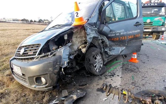 Havarovaný Fiat Scudo u Plané