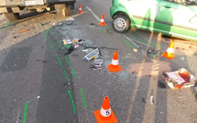 Srážka Chevroletu Matiz a Fiatu Scudo u Plané