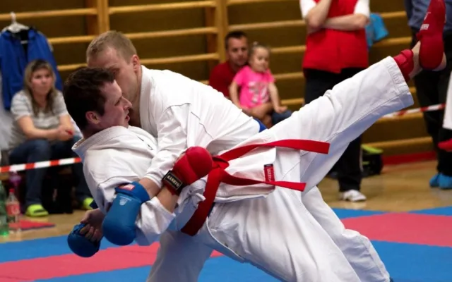 První kolo Krajské ligy pro děti i dospělé v karate v Borovanech