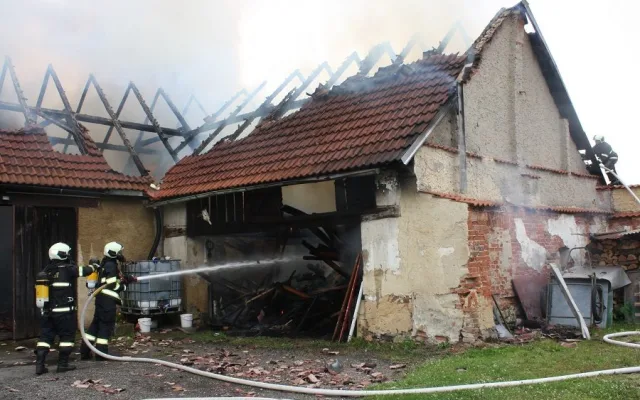 Požár stodoly v Municích