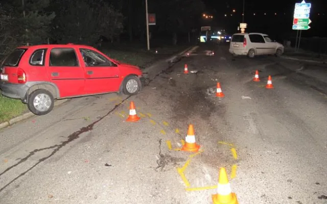 Místo nehody - výpadovka z Tábora na Košín