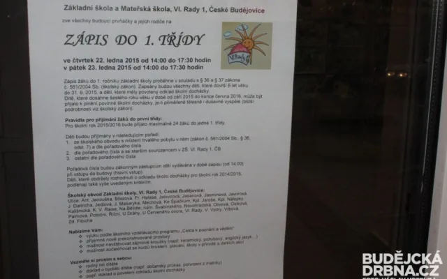 Zápis do první třídy na ZŠ Vl. Rady v Mladém