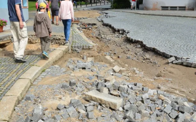 Týn nad Vltavou po přívalovém dešti