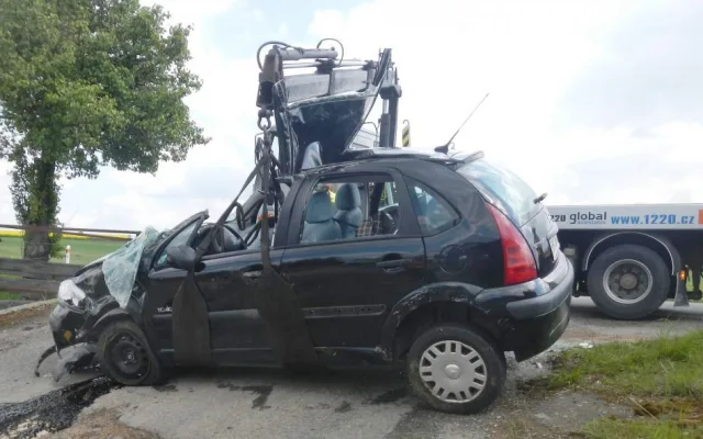 Dopravní nehoda v Křižanově na Písecku.