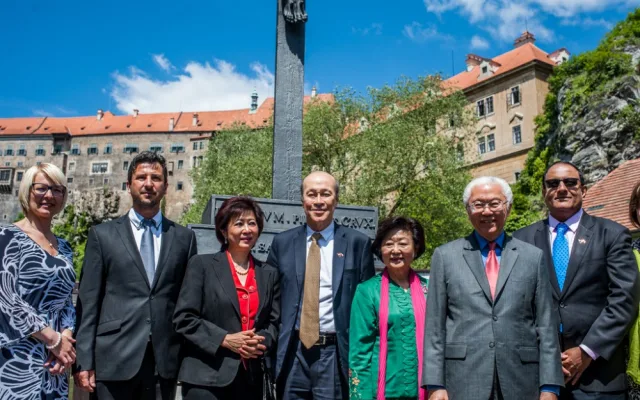 Singapurský prezident Tony Tan Keng Yam s chotí navštívil Český Krumlov.
