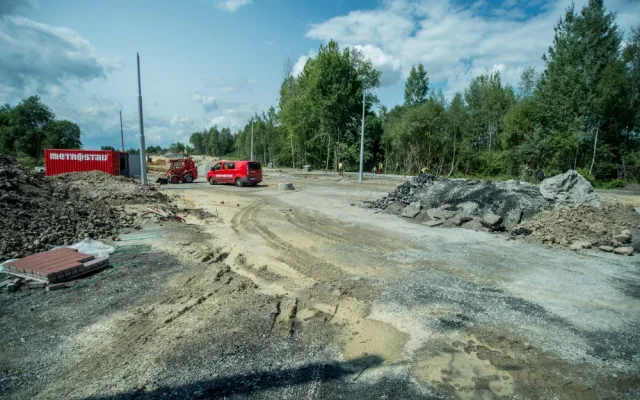 Stavba propojky sídlišť Vltava a Máj.