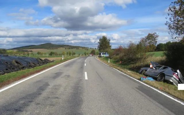 Dopravní nehoda u Strunkovic nad Blanicí.