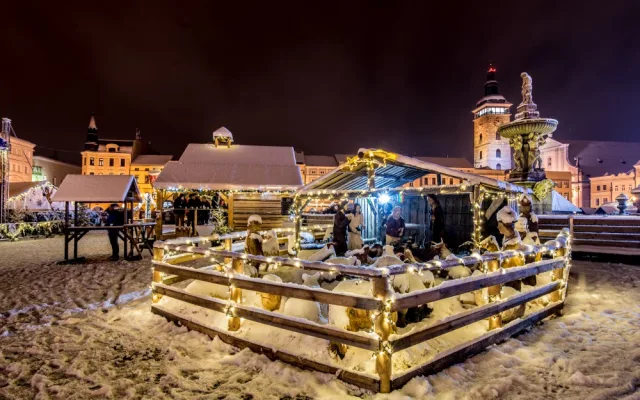 České Budějovice pod sněhem.