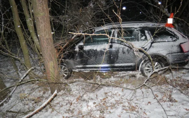Muž za volantem Škody Octavia ve středu 7. února před osmnáctou hodinou dostal na namrzlé silnici III. třídy, ve směru jízdy Ktiš - Březovík. smyk a skončil v lese.