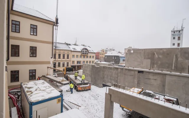 Stavba parkovacího domu Mariánská