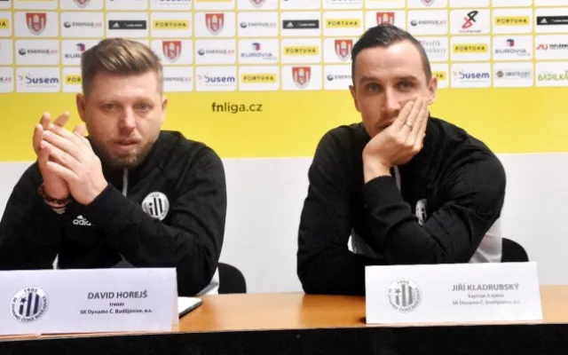 Trenér David Horejš a kapitán Jiří Kladrubský