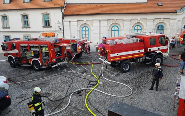 V Rooseveltově ulici v Českém Krumlově hořelo.