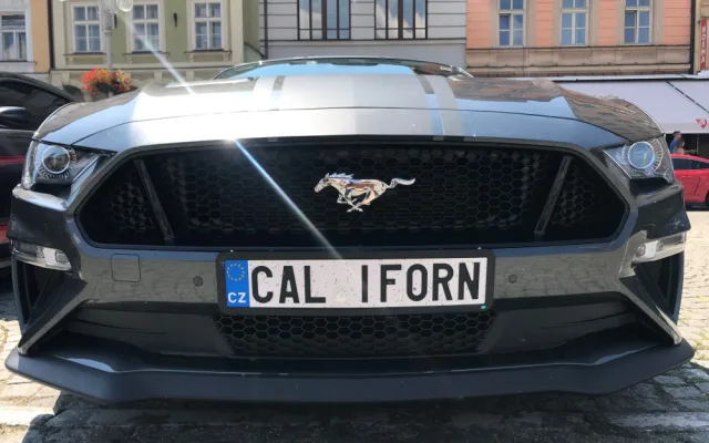 Mustangy na náměstí Přemysla Otakara II.