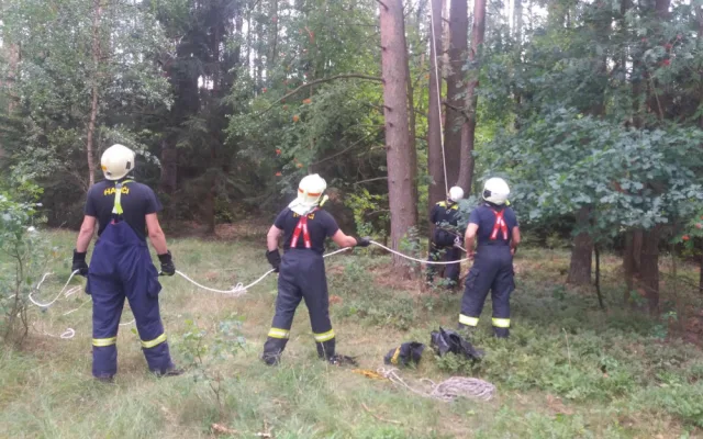 U Dlouhé Lhoty na Táborsku uvízl na stromě paraglidista. Museli ho vysvobodit hasiči.