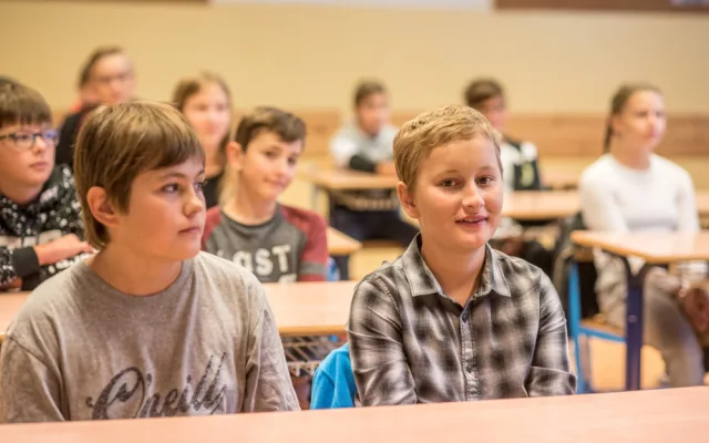 Zahájení školního roku 2018/2019 v českobudějovické Základní škole Oskara Nedbala.
