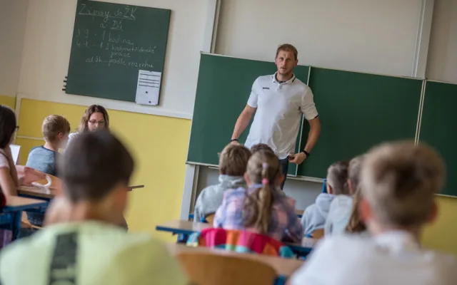 Zahájení školního roku 2018/2019 v českobudějovické Základní škole Oskara Nedbala.