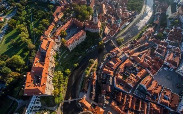 Balonem nad Českým Krumlovem.