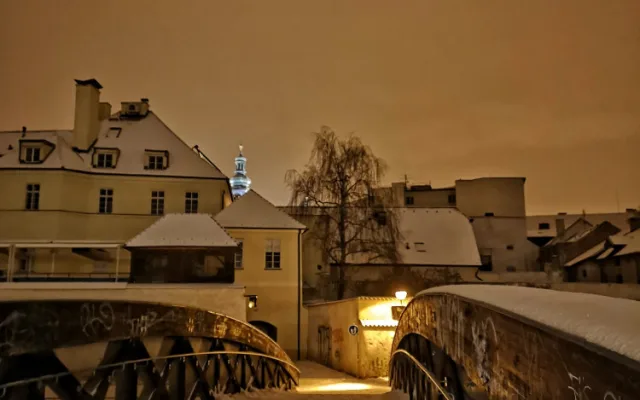 Zasněžené Budějce od Tomáše