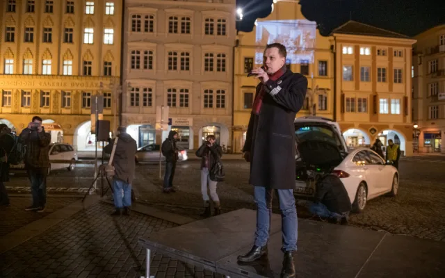 Lidé na náměstí uctili památku Jana Palacha