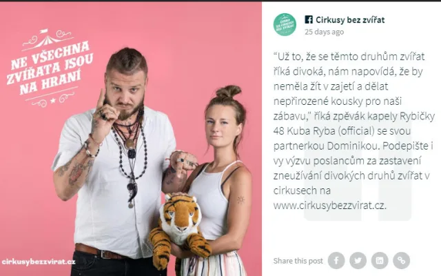 Divoká zvířata do šapitó nepatří, kampaň chce Cirkusy bez zvířat! Podporují ji i známé osobnosti