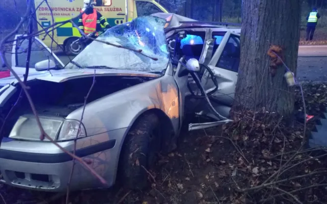 Při vážné nehodě na Táborsku zůstal v autě zaklíněny řidič
